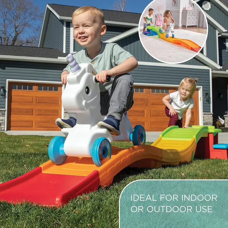 Unicorn-Themed Ride-On Roller Coaster Toy for Ages 2–5 (50 LB Max)