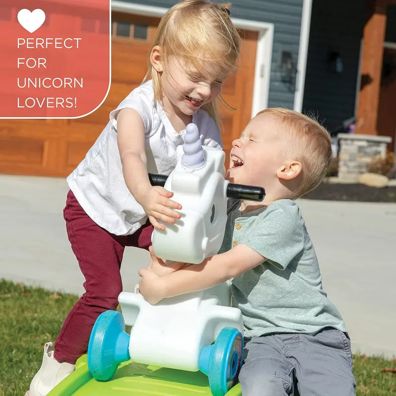 Unicorn-Themed Ride-On Roller Coaster Toy for Ages 2–5 (50 LB Max)