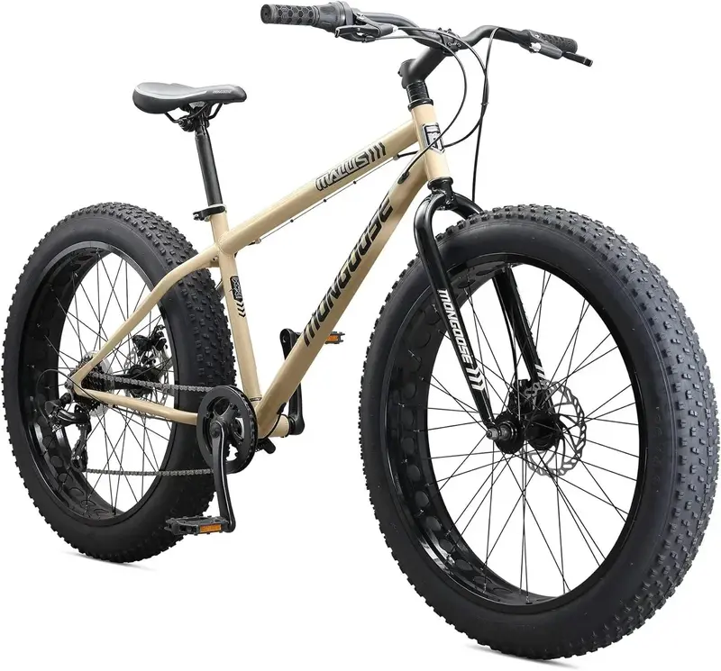 Unisex Fat Tire Mountain Bike – 26-Inch Wheels, 4-Inch Knobby Tires, 7-Speed Shimano Drivetrain & Disc Brakes