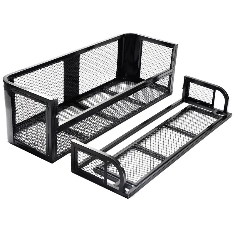 Universal ATV Cargo System – Front Basket & Rear Drop Rack Combo with Steel Mesh Surface 2