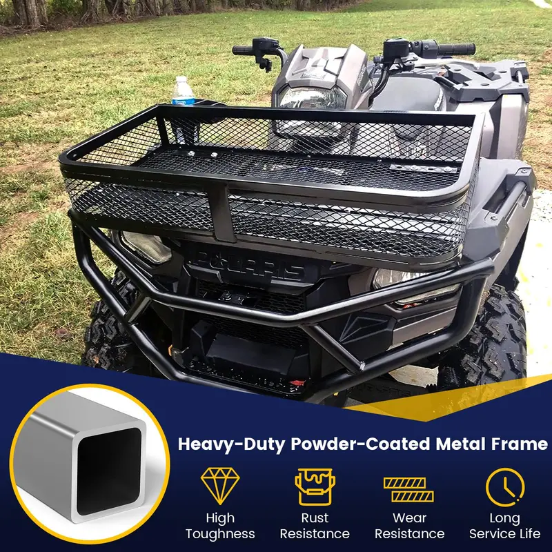 Universal ATV Front Cargo Rack – 36.5"L x 17.5"W x 6.5"H Steel Frame 2