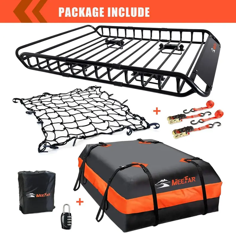 Universal Roof Rack Basket (51" x 36" x 5") with Waterproof Storage Bag