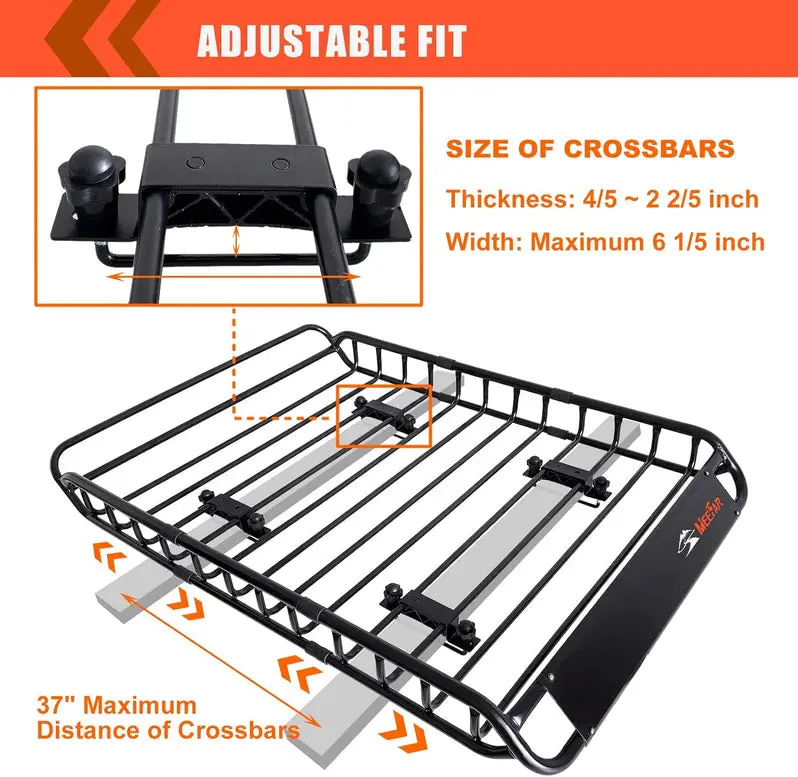 Universal Roof Rack Basket (51" x 36" x 5") with Waterproof Storage Bag