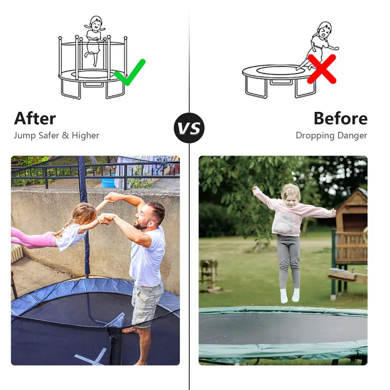 Universal Round Trampoline Safety Enclosure Net – Fits 8FT to 16FT Frames