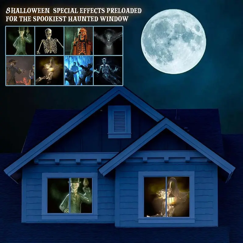 Upgraded 2023 Halloween Window Projector – Animated Haunted House & Ghost Effects