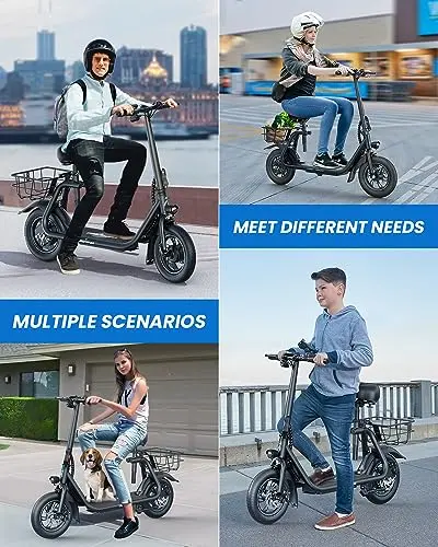 URBANMAX C1 Electric Scooter with Detachable Seat – 450W Motor, 22-Mile Range, Front Suspension & Dual Braking