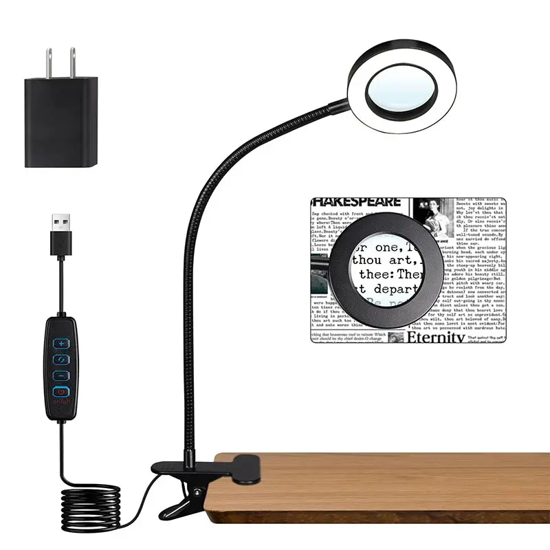 USB-Powered Clip-On Desk Lamp – Flexible Neck, 3 Light Modes & 10-Level Dimming 4