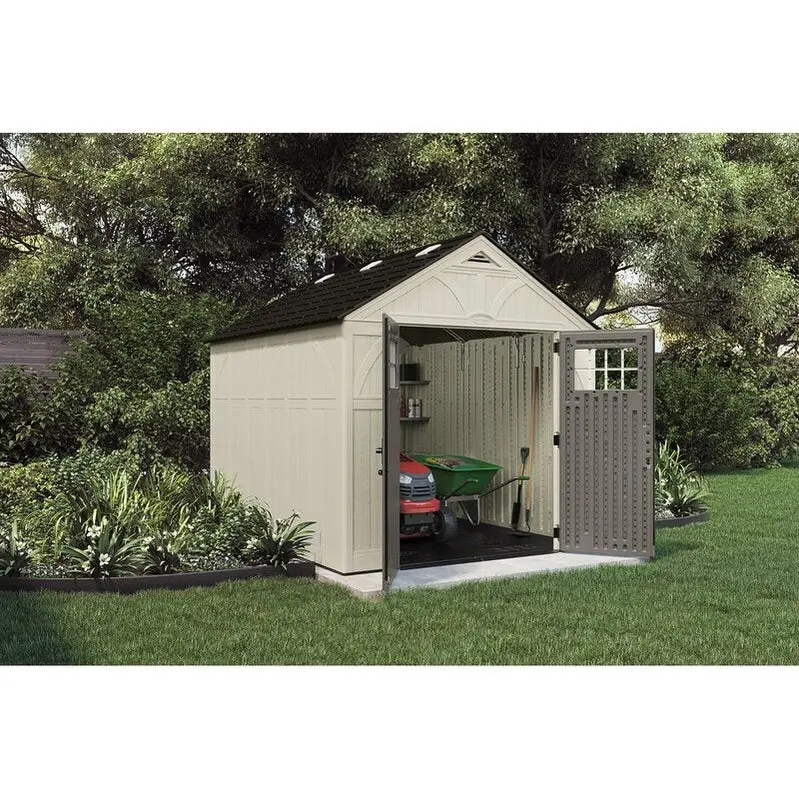 Vanilla Series Plastic Storage Shed – 8 ft. W × 10 ft. D, UV-Resistant Resin Construction