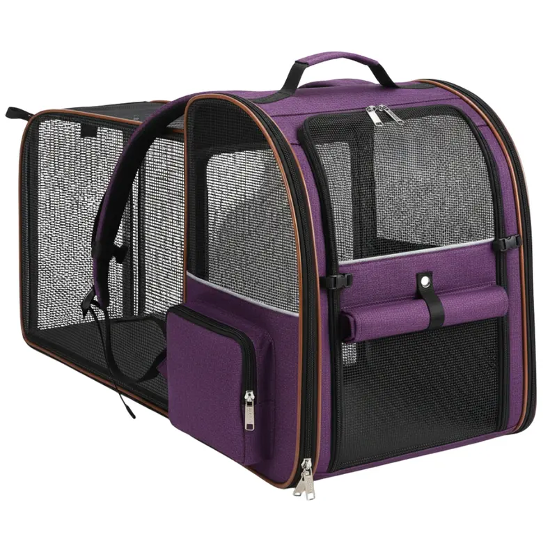 Ventilated Cat Carrier Backpack – Expandable Compartment and UV-Blocking Shade Cover