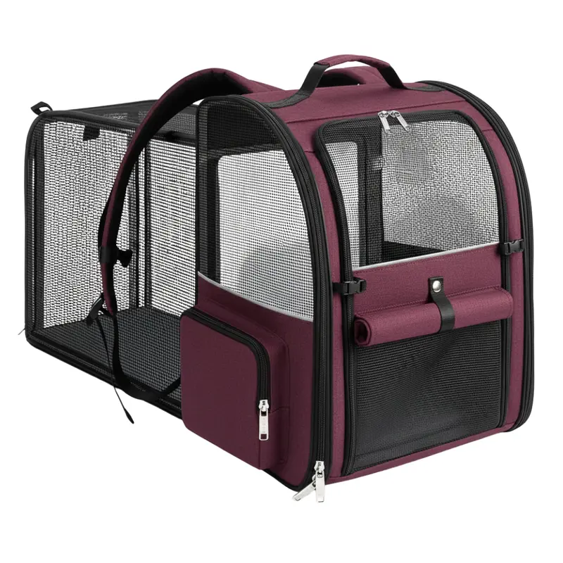 Ventilated Cat Carrier Backpack – Expandable Compartment and UV-Blocking Shade Cover