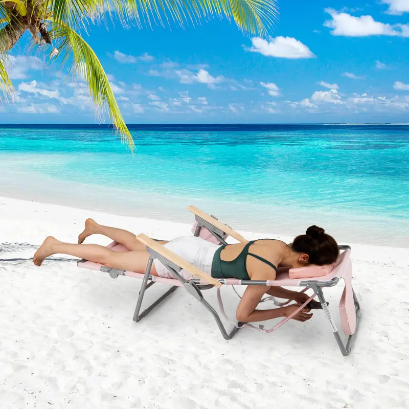 Versatile 3-in-1 Beach Chair – Foldable Recliner for Camping, Poolside, and Sunbathing 2