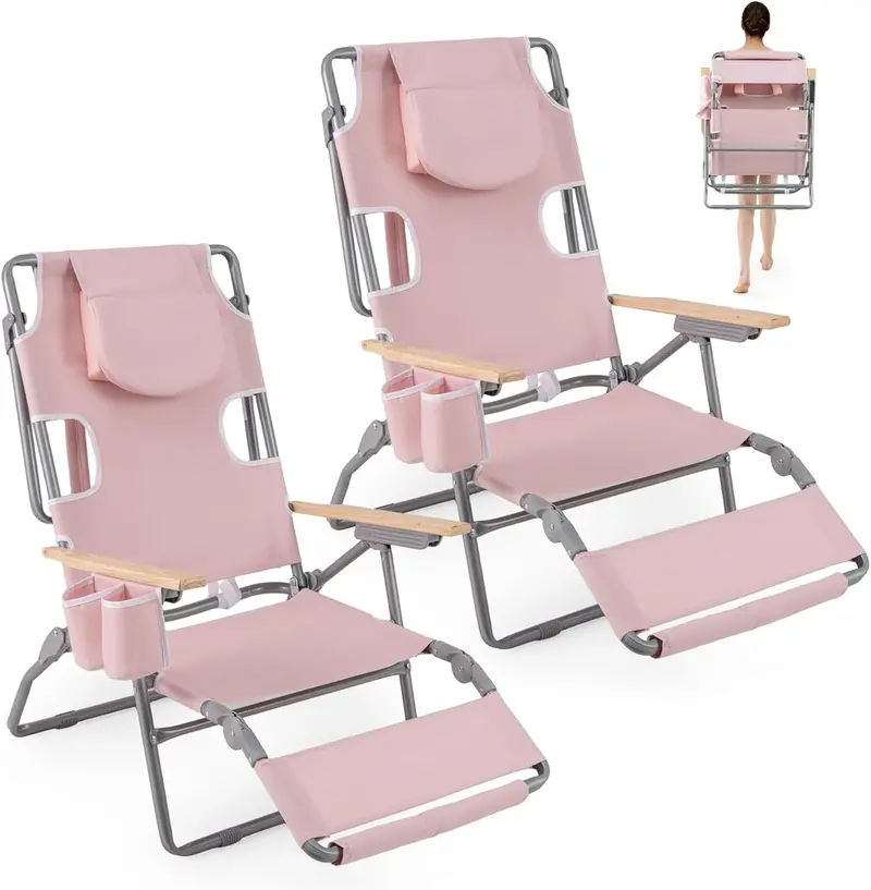 Versatile 3-in-1 Beach Chair – Foldable Recliner for Camping, Poolside, and Sunbathing