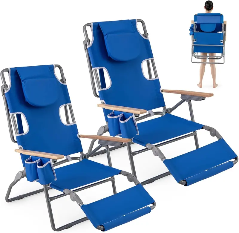 Versatile 3-in-1 Beach Chair – Foldable Recliner for Camping, Poolside, and Sunbathing