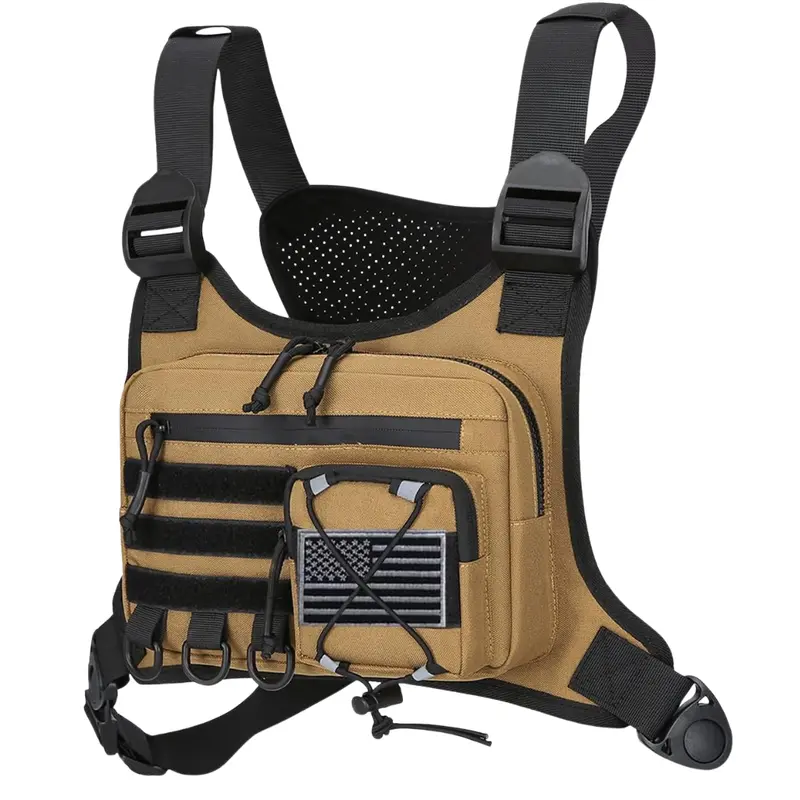 Versatile Chest Pack with Adjustable Straps and Multi-Compartment Zippered Storage