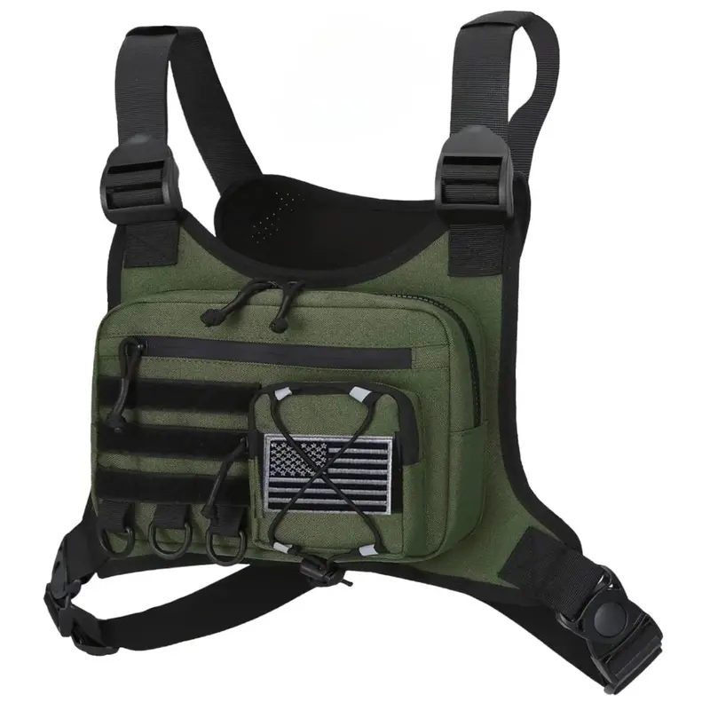 Versatile Chest Pack with Adjustable Straps and Multi-Compartment Zippered Storage