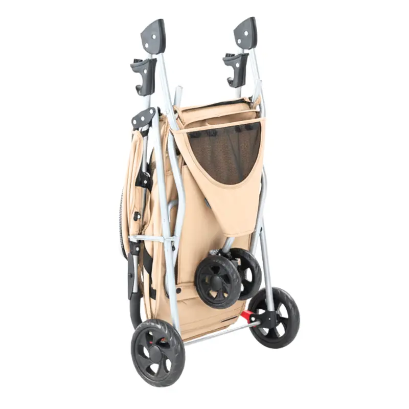 Versatile Foldable Pet Stroller for Dogs & Cats – Canopy, Basket & Compact Frame