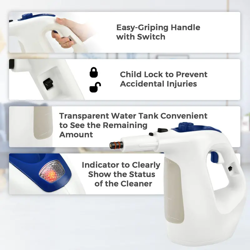 Versatile Handheld Steam Cleaner – Compact Deep-Cleaning Device for Floors, Upholstery & More