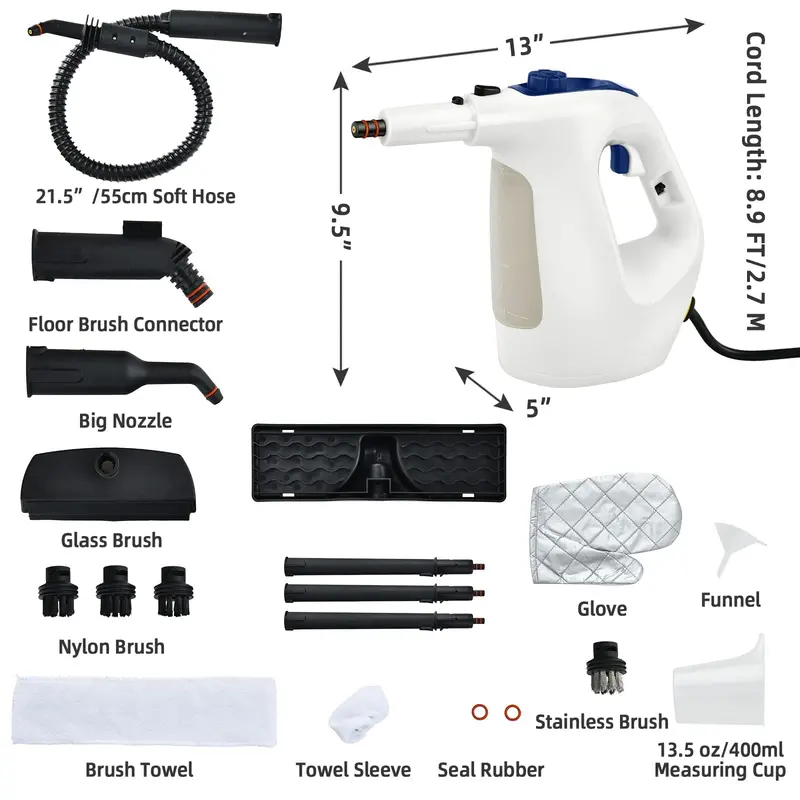 Versatile Handheld Steam Cleaner – Compact Deep-Cleaning Device for Floors, Upholstery & More