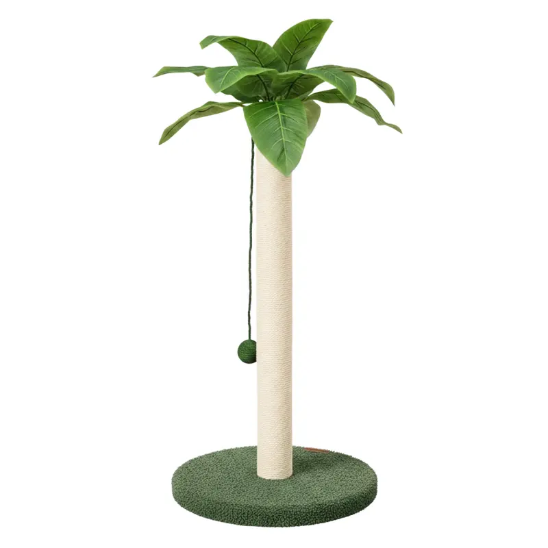 Vertical Sisal Cat Scratcher with Dangling Toy and Stable Base