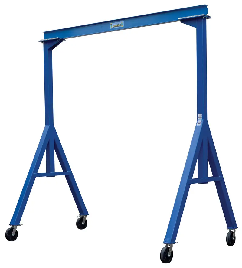Vestil FHS-4-10 Fixed-Height Steel Gantry Crane with Swivel Casters for Industrial Use