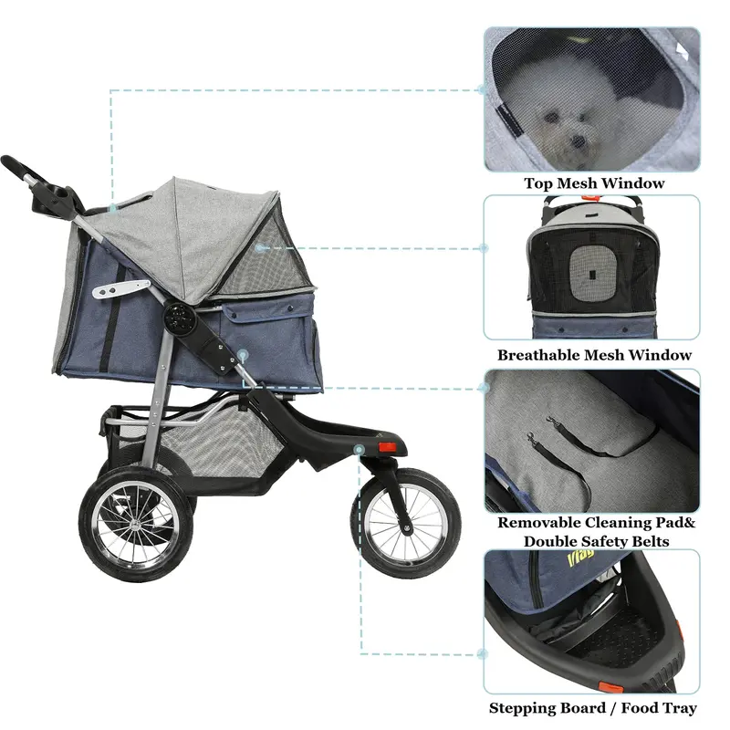 VIAGDO Premium Pet Stroller for Small to Medium Dogs and Cats