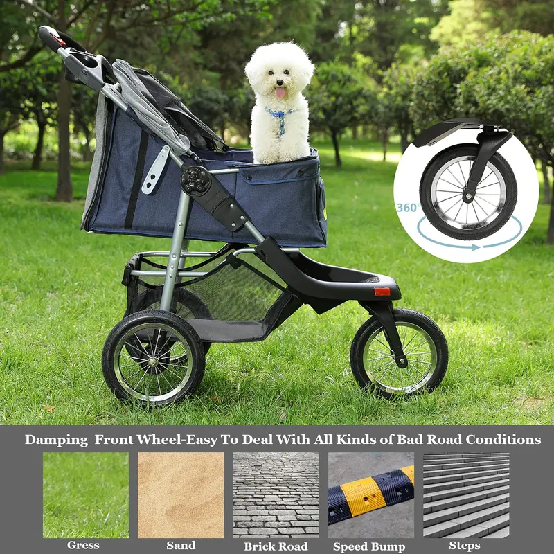 VIAGDO Premium Pet Stroller for Small to Medium Dogs and Cats