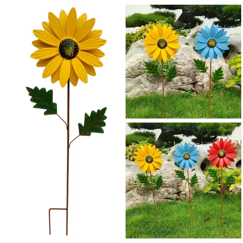 Vibrant Metal Windmill Garden Ornament – Whimsical Outdoor Decor 2