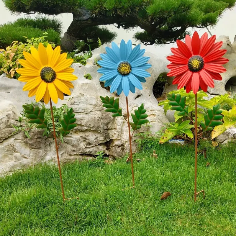 Vibrant Metal Windmill Garden Ornament – Whimsical Outdoor Decor