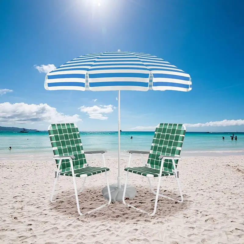 VINGLI Dual Pack Webbed Lawn Folding Chairs – Lightweight Beach & Outdoor Seating 2