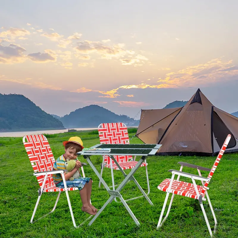 VINGLI Dual Pack Webbed Lawn Folding Chairs – Lightweight Beach & Outdoor Seating