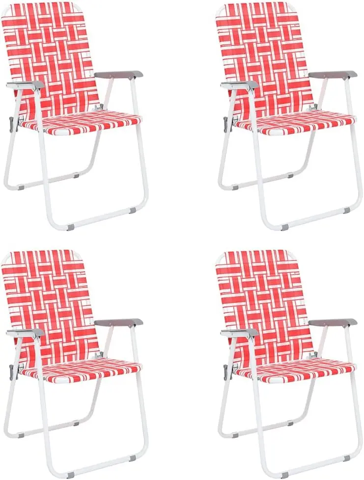 VINGLI Foldable Webbed Lawn Chairs – 2-Pack Portable Beach & Outdoor Seating