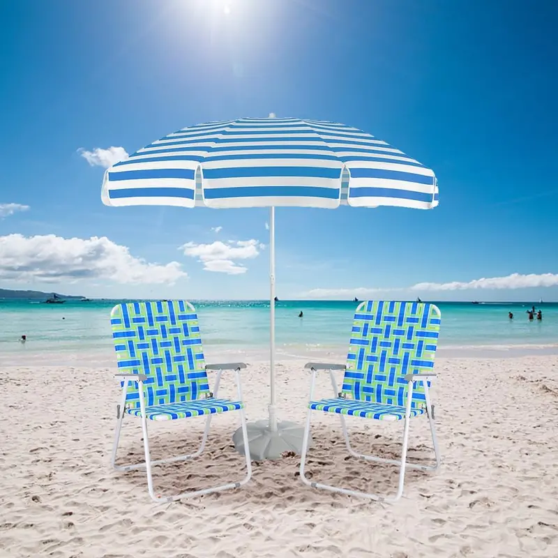 VINGLI Foldable Webbed Lawn Chairs – 2-Pack Portable Beach & Outdoor Seating