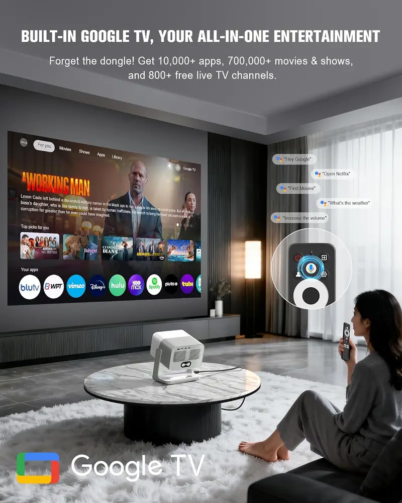 VOPLLS Bluetooth & WiFi Smart Projector – Outdoor-Friendly with Dolby Audio and Auto Focus 2