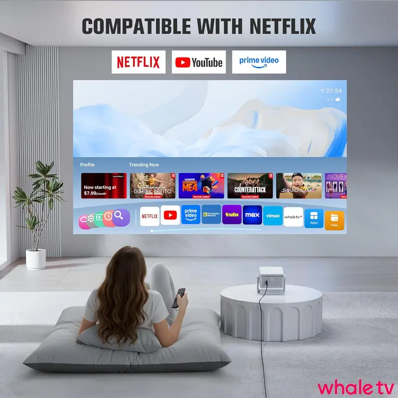 VOPLLS Smart Mini Projector — Officially Licensed Google TV, 1800 ANSI Lumens, 4K Support, WiFi & Bluetooth 2