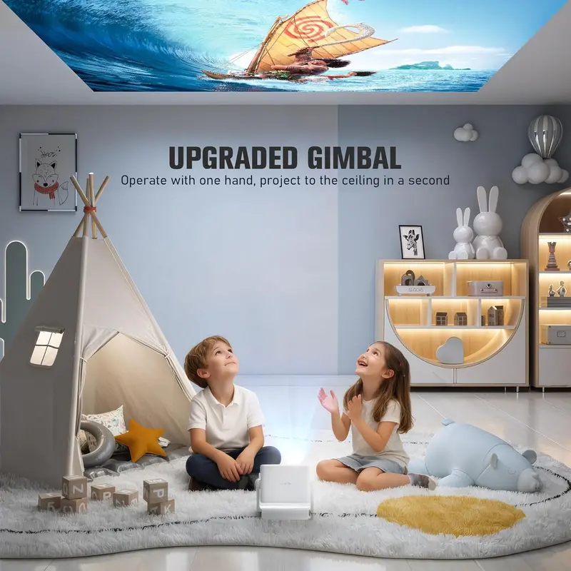 VOPLLS Smart Mini Projector — Officially Licensed Google TV, 1800 ANSI Lumens, 4K Support, WiFi & Bluetooth