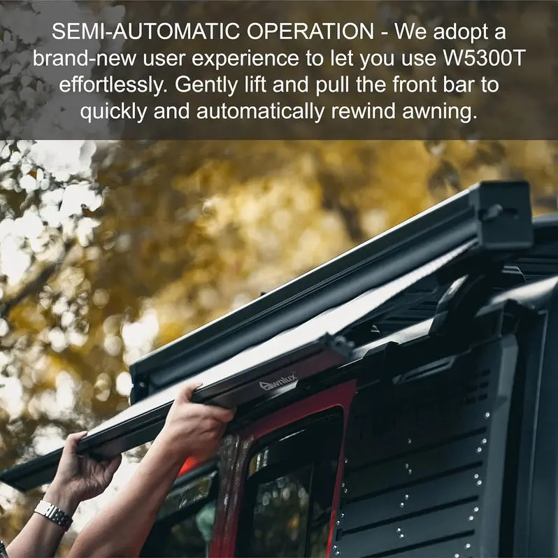 W5300T Semi-Automatic Retractable Awning – Weather-Resistant Outdoor Shade