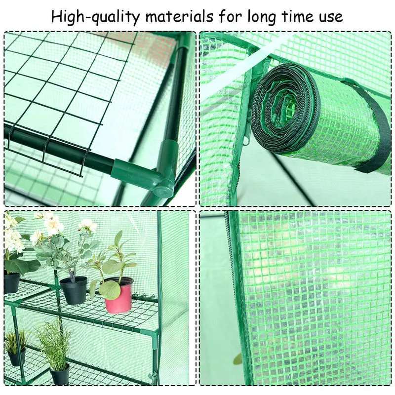 Walk-In Indoor/Outdoor Greenhouse Tent — 4.8'×4.8'×6.4' Plant Growing Enclosure