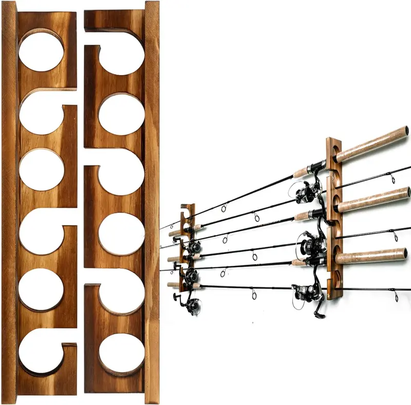 Wall- or Ceiling-Mounted Fishing Rod Organizer for Space-Saving Garage or Shed Storage 5
