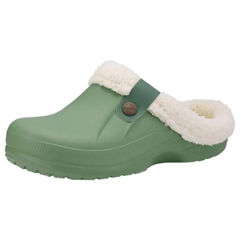 Water-Resistant Fur-Lined Clogs – Cozy Indoor/Outdoor Winter Slippers for Adults