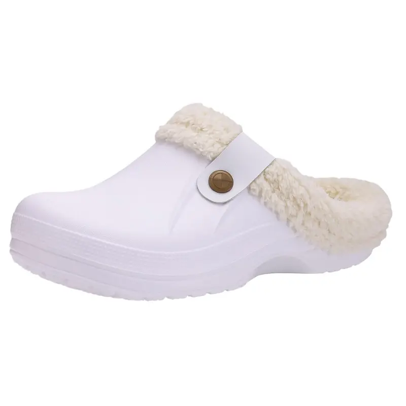 Water-Resistant Fur-Lined Clogs – Cozy Indoor/Outdoor Winter Slippers for Adults
