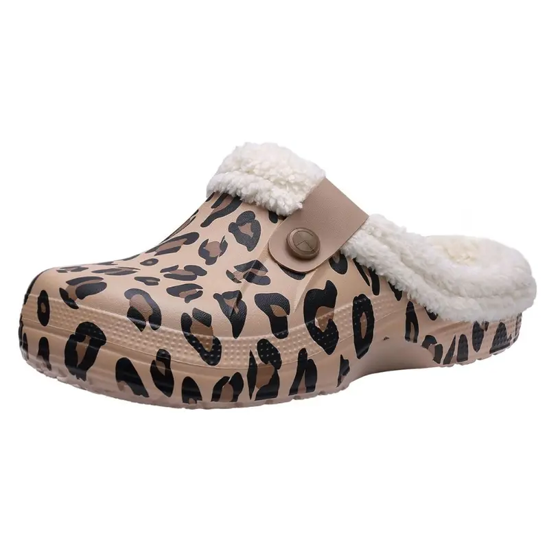 Water-Resistant Fur-Lined Clogs – Cozy Indoor/Outdoor Winter Slippers for Adults