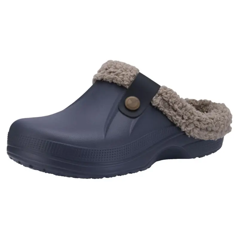 Water-Resistant Fur-Lined Clogs – Cozy Indoor/Outdoor Winter Slippers for Adults