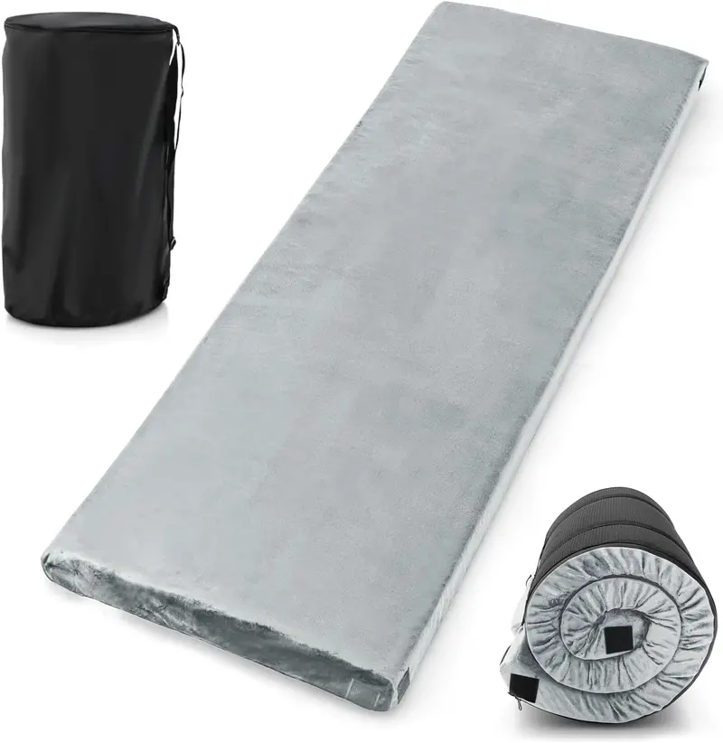 Waterproof Memory Foam Camping Mat – Roll-Up Floor Mattress with Carry Bag for Travel or Outdoors