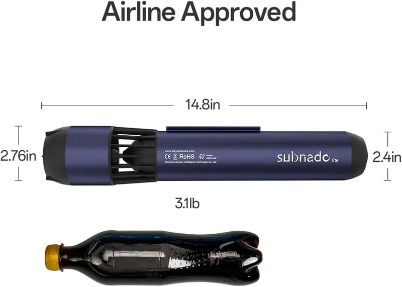 Waydoo Subnado Underwater Scooter Lite – Portable, Handheld Diving Propulsion Device for Snorkeling, Scuba, and Recreation (Blue)