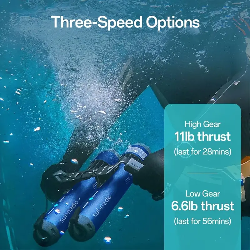 Waydoo Subnado Underwater Scooter Lite – Portable, Handheld Diving Propulsion Device for Snorkeling, Scuba, and Recreation (Blue)