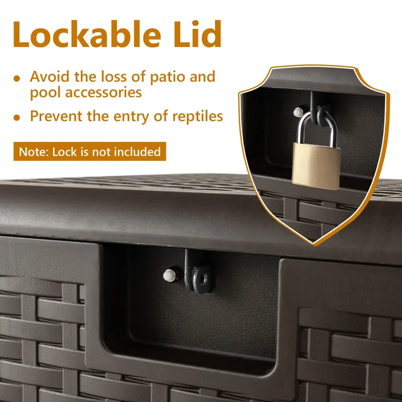 Weatherproof Resin Outdoor Storage Box – 31/73/100 Gallon Locking Patio Chest 2
