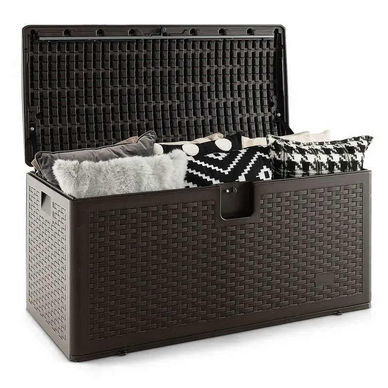 Weatherproof Resin Outdoor Storage Box – 31/73/100 Gallon Locking Patio Chest