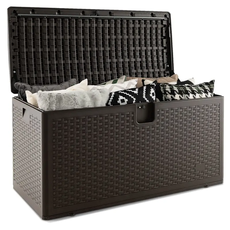 Weatherproof Resin Outdoor Storage Box – 31/73/100 Gallon Locking Patio Chest