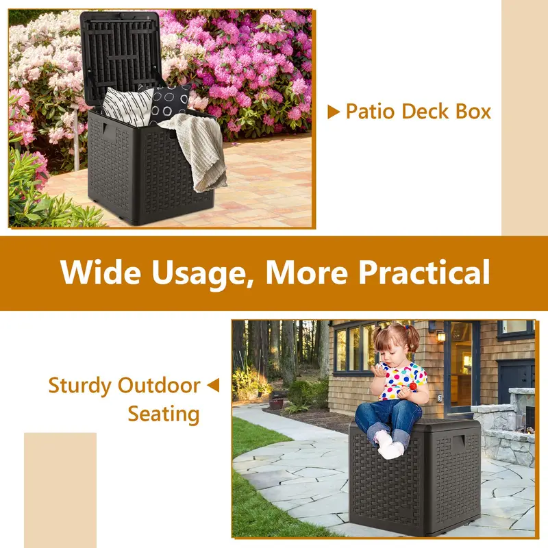Weatherproof Resin Outdoor Storage Box – 31/73/100 Gallon Locking Patio Chest