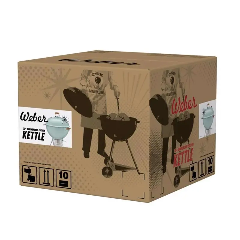 Weber 22" Rock N Roll Blue Charcoal Grill – Classic Kettle-Style BBQ with Colorful Finish